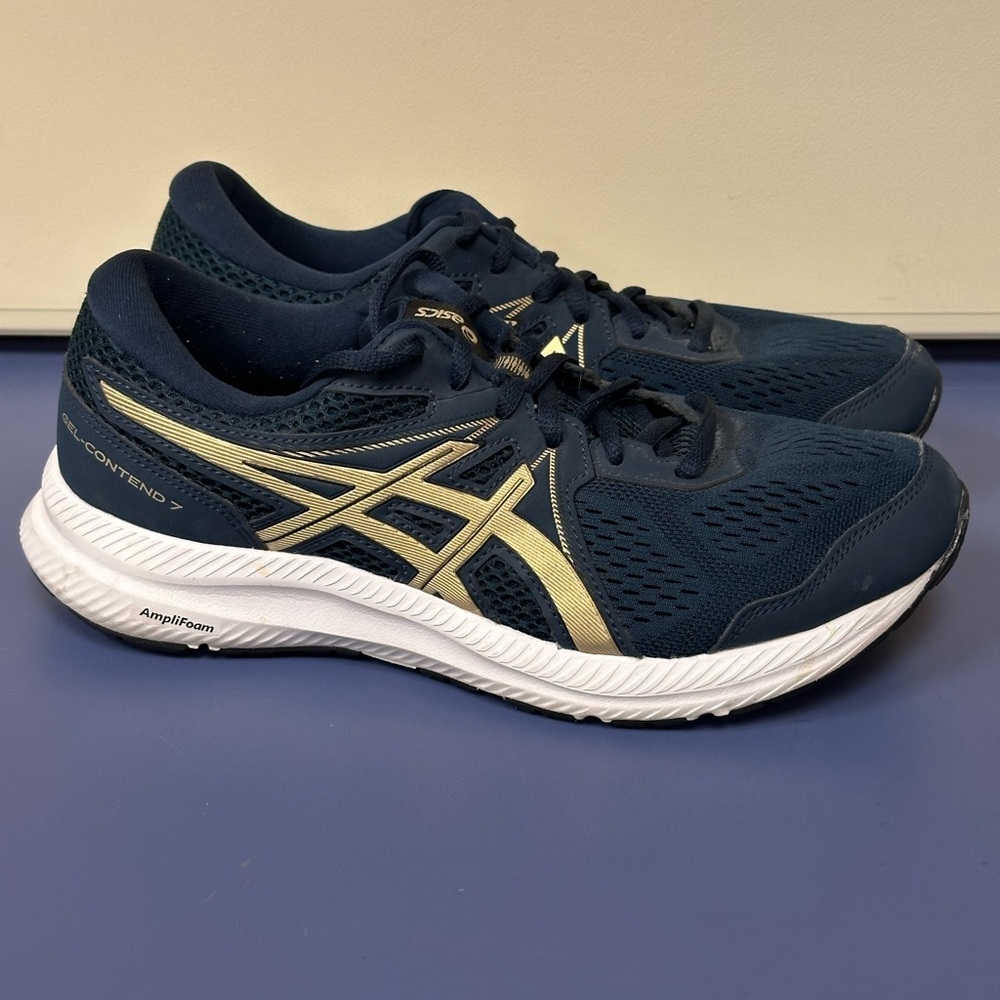 Asics Gel Contend 7 1012A910 French Blue Running Shoes Womens Size 8 Wide